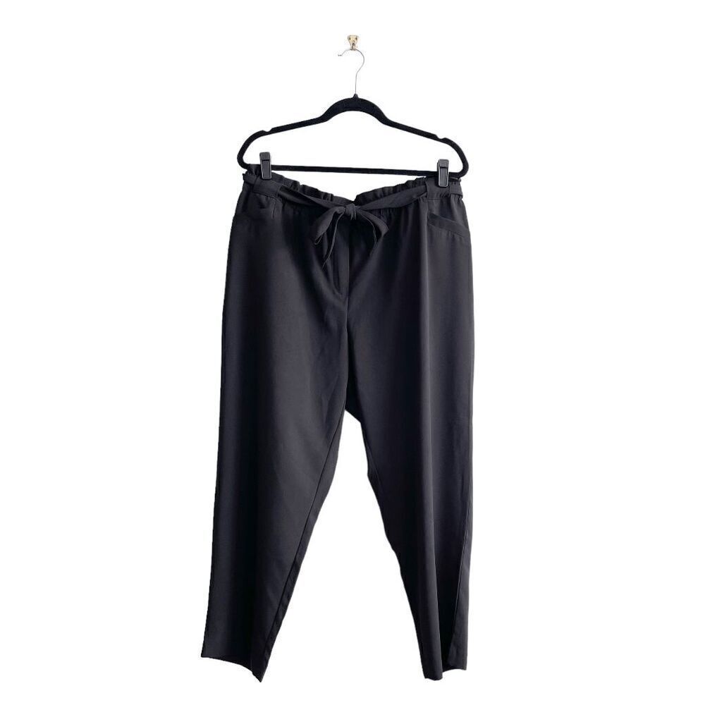 Reitmans Women's Belted Pleated High Waist Trouser Pants Black Size 20